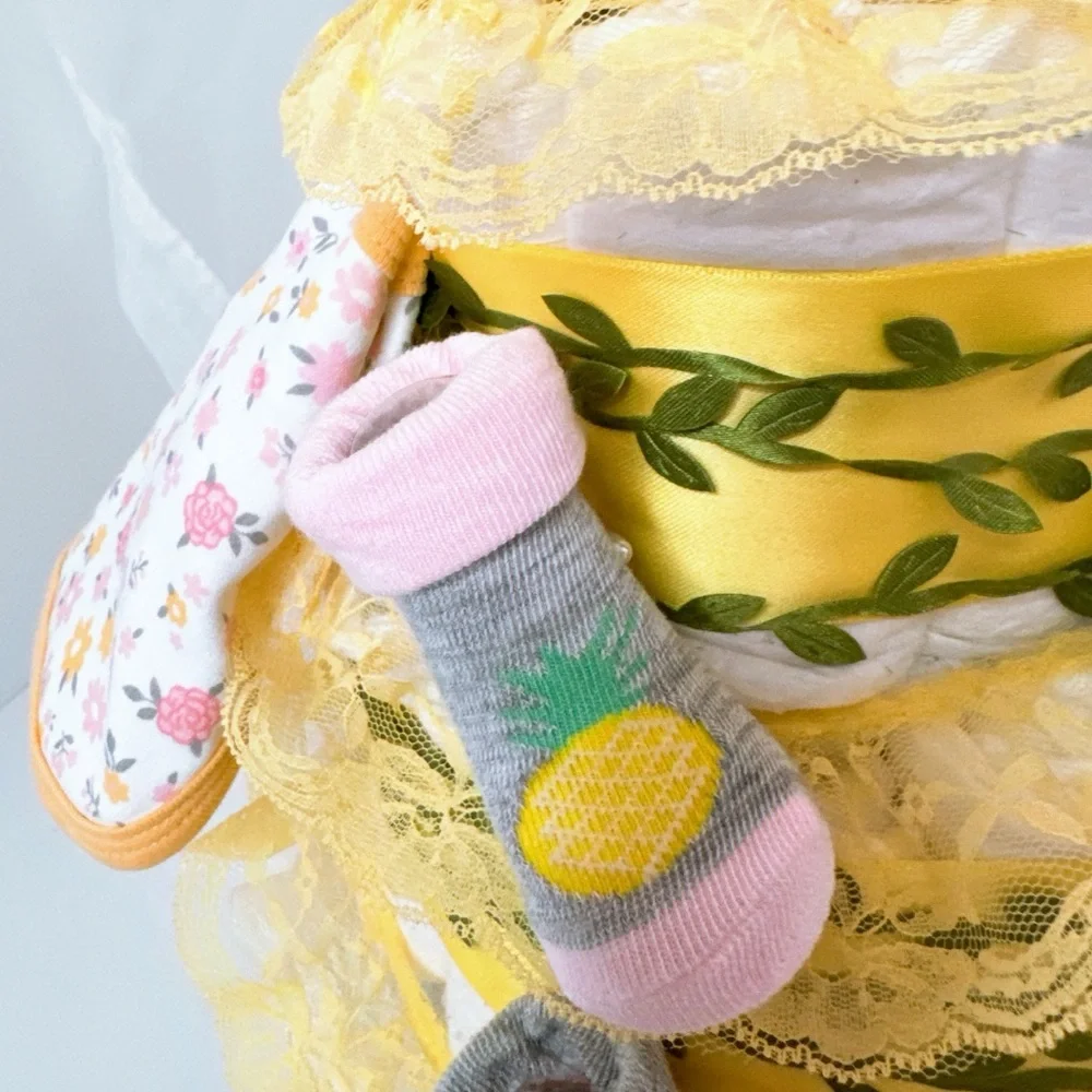 Pineapple Diaper Cake, Fruit Baby Shower